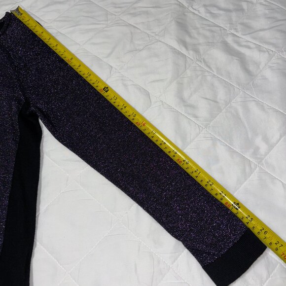 Chico’s Weekends Purple Glitter Knit Top Size 0 Long Sleeve Scoop Neck Sparkle - Picture 12 of 12